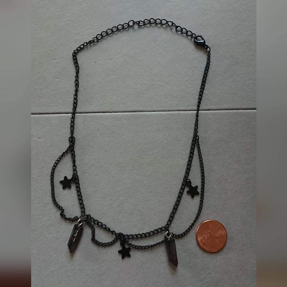 Dainty Black Star and charm Choker Necklace - Picture 7 of 9